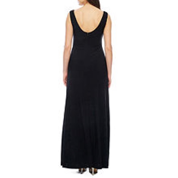 Jackie Jon Sleeveless Beaded Cowlneck Formal Gown - Picture 2 of 5